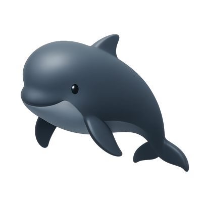 3D Icon of a Pilot Whale in Isometric View