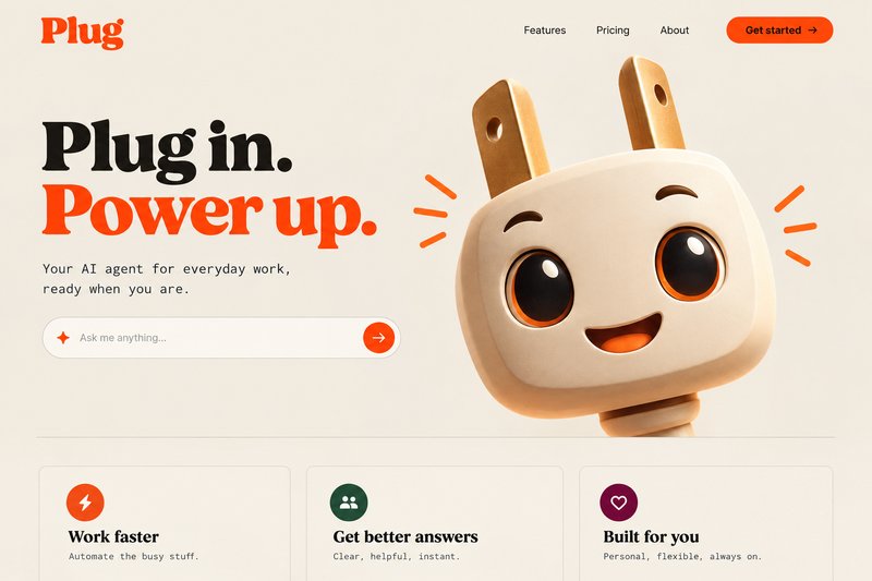 Engaging AI landing page design