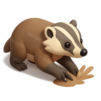 Cute Cartoon Badger Character Illustration