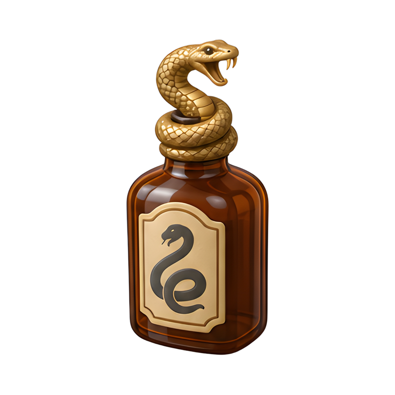 Elegant snake oil bottle