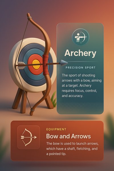 3D Illustration of Archery with Integrated Text Blocks