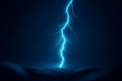 Dramatic Lightning Strike on Dark Background