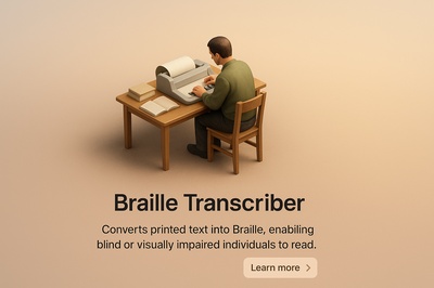3D Scene of Braille Transcriber in Realistic Style