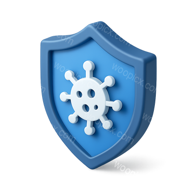 3D Antivirus Shield Icon in Isometric View