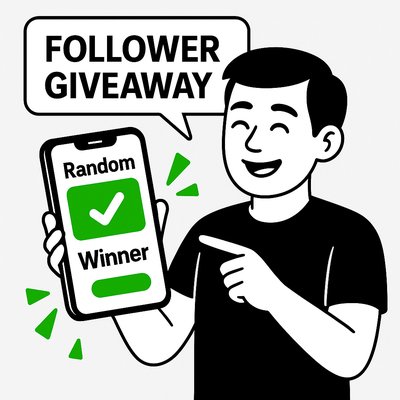 Promotional Graphic for Follower Giveaway Announcement