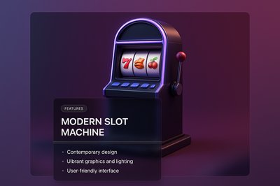 Stylish Modern Slot Machine with Vibrant Graphics and Features