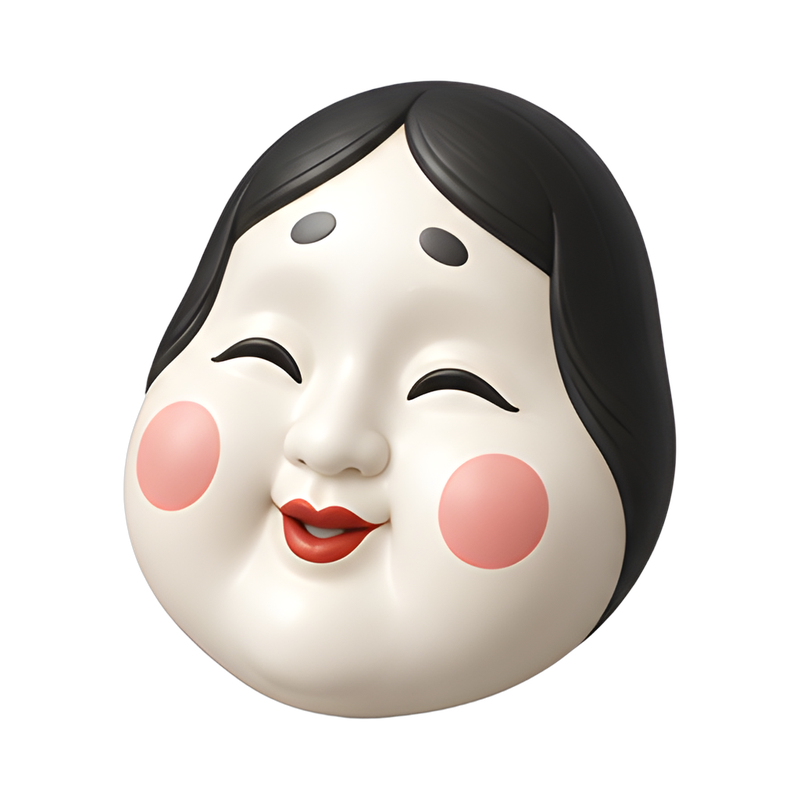 Traditional round cheeked mask
