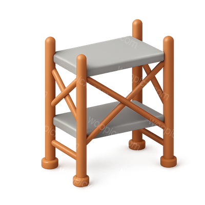 3D Icon of Scaffolding Structure in Isometric View