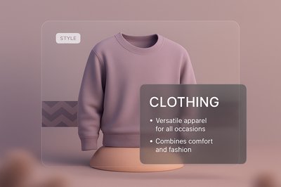 Stylish 3D Clothing Design with Integrated Elements