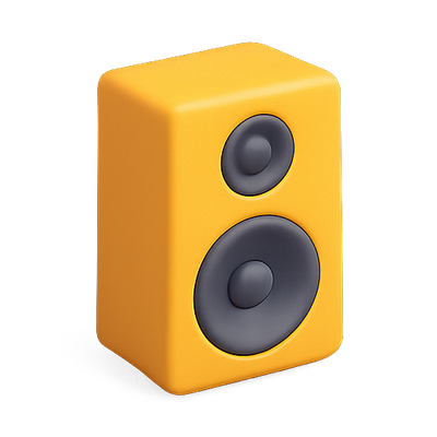 Stylized 3D Yellow Speaker Icon