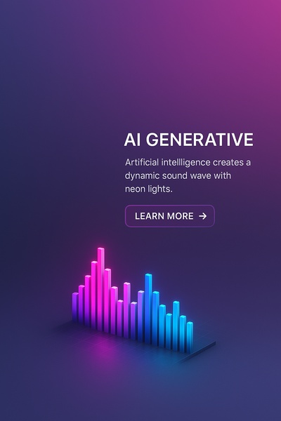 Neon Sound Wave Visualization with AI Generative Elements