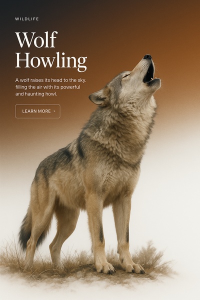 Majestic Wolf Howling Against a Gradient Background