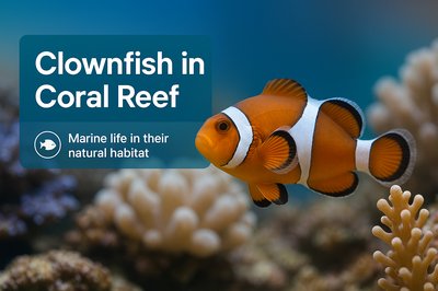 Clownfish Swimming in Coral Reef Environment