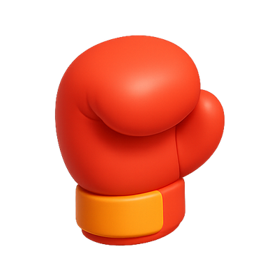 3D Render of a Cartoonish Red Boxing Glove
