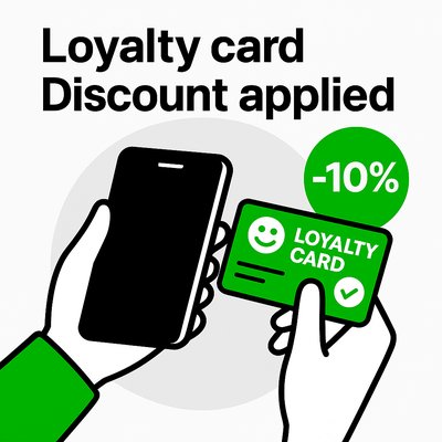 Promotional Graphic for Loyalty Card Discount Offer