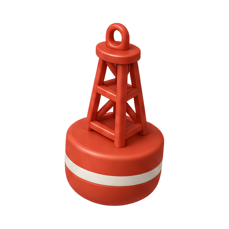 vibrant red buoy on water