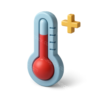 3D Thermometer Icon with Volumetric Style
