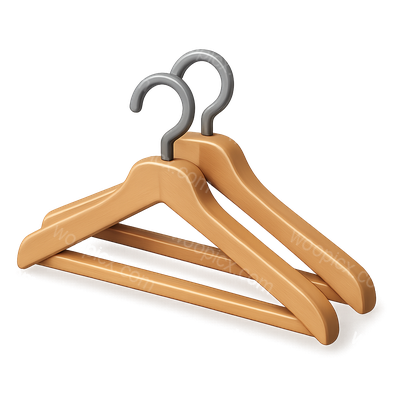 Stylish 3D Clothes Hangers in Isometric View
