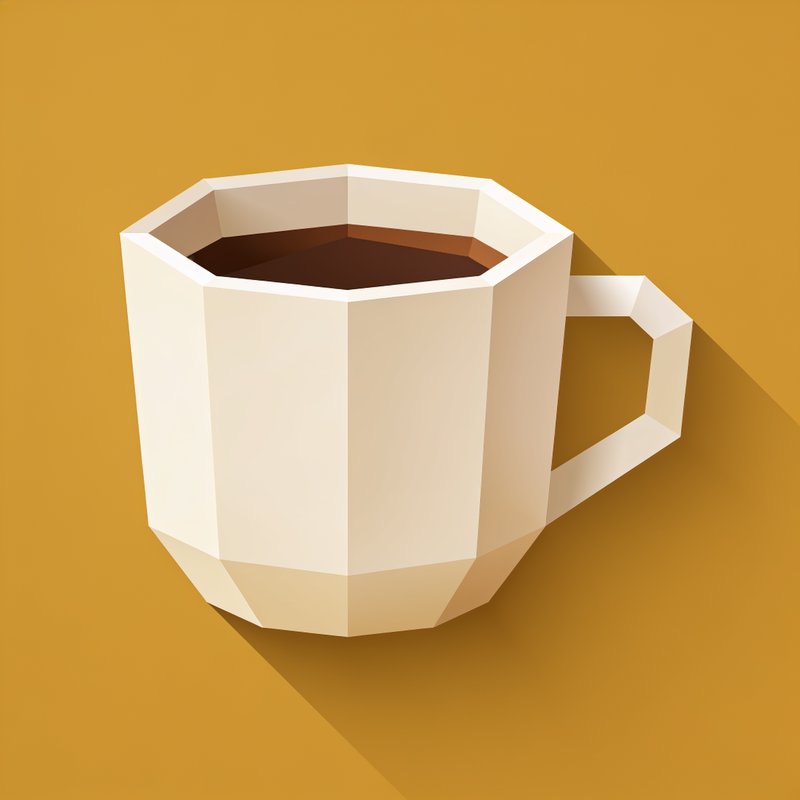 low poly coffee cup design