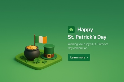 Festive St. Patrick's Day 3D Scene with Green Background