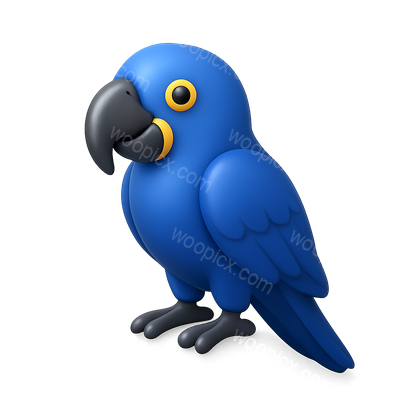 Stylized Blue Parrot Illustration