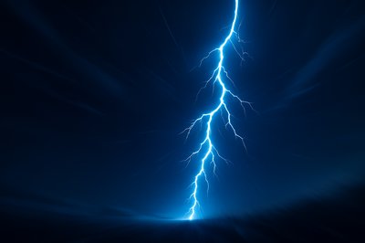 Dramatic Lightning Strike Illuminating Dark Sky