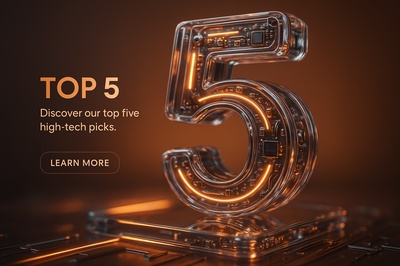 Hyperrealistic 3D Neon Design Featuring Top 5 High-Tech Picks