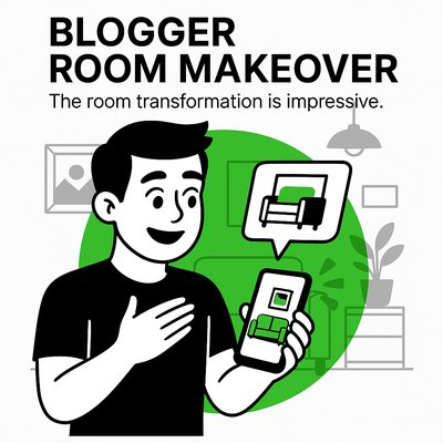 Illustrative Graphic for Blogger Room Makeover Concept