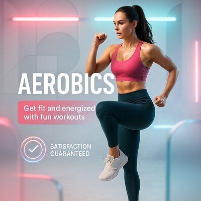 Dynamic Fitness Promotion Featuring Aerobics Workouts