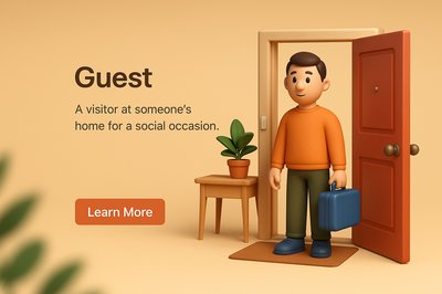 Detailed 3D Illustration of a Guest Entering a Home