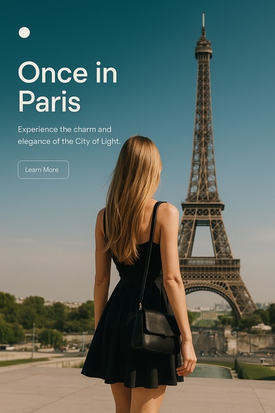 Chic Girl at the Eiffel Tower in Paris