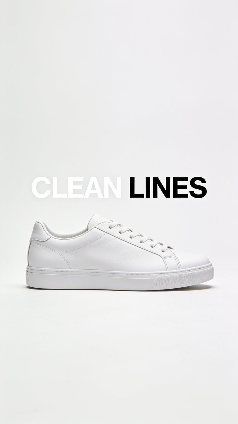 White court shoes on display