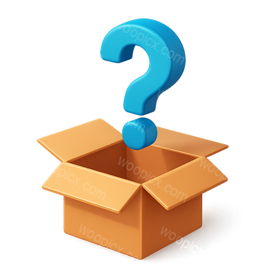 3D Mystery Box Icon with Question Mark in Isometric View