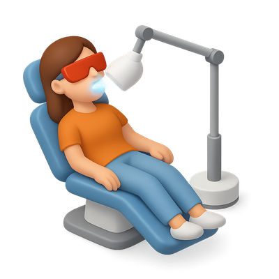 3D Dental Whitening Icon in Isometric View