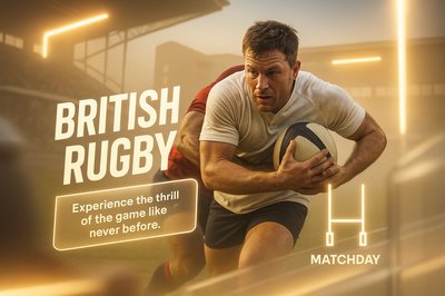 Dynamic Rugby Matchday Promotional Graphic