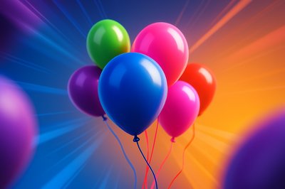 Dynamic Colorful Balloons on Vibrant Background