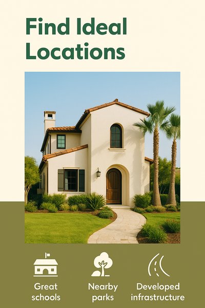 Real Estate Marketing Image Highlighting Ideal Locations