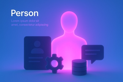 Glowing Neon Composition Featuring Person Theme