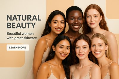 Diverse Beauty Portraits Featuring Natural Skincare