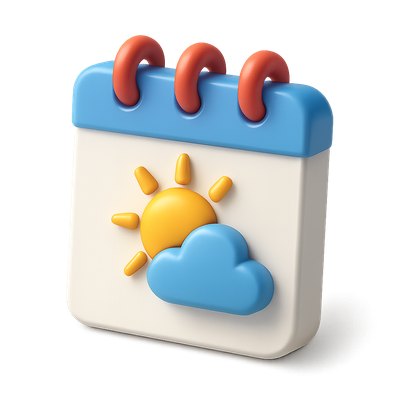 Colorful 3D Calendar Icon Representing Tomorrow