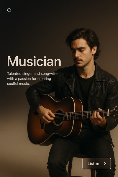 Stylish Musician Playing Guitar with Passion