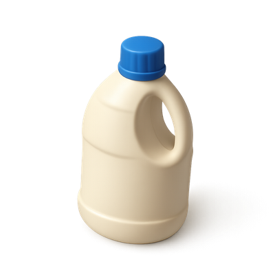 Realistic 3D Bleach Bottle Icon with Isometric Design