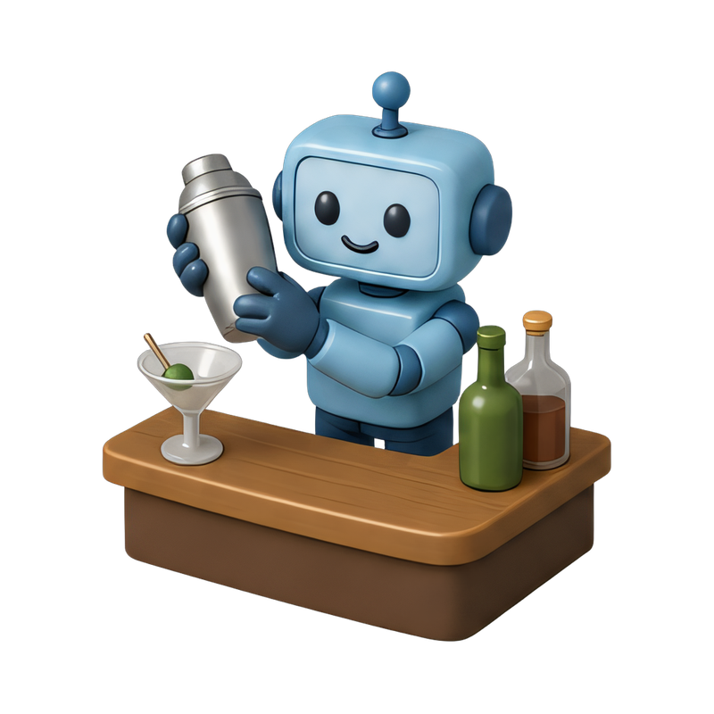 robot bartender mixing drinks