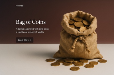 Stylish Bag of Coins Illustrating Wealth and Finance