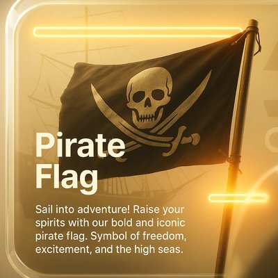 Realistic Pirate Flag Carousel Design for Engaging Advertising