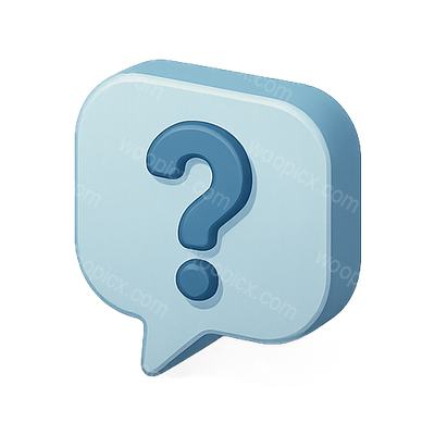 3D Question Mark Icon in Speech Bubble Style