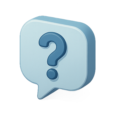 3D Question Mark Icon in Speech Bubble Style