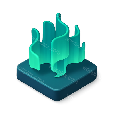 3D Icon of Aurora Borealis Lights in Isometric Style