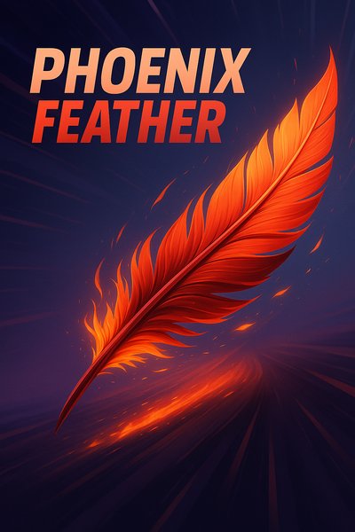 Dynamic Phoenix Feather Illustration with Vibrant Colors