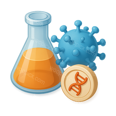 3D Icon of Viral Vector Production with Laboratory Elements